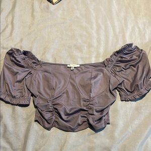 Elegant Off-Shoulder Gray Top Size M